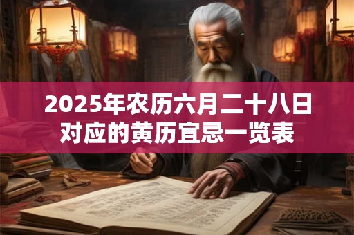 2025年农历六月二十八日对应的黄历宜忌一览表