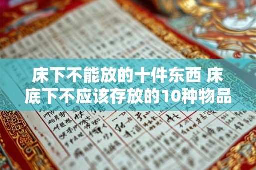 床下不能放的十件东西 床底下不应该存放的10种物品是什么