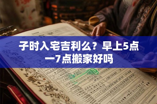 子时入宅吉利么？早上5点一7点搬家好吗