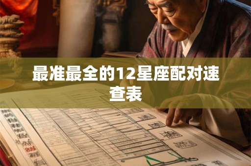 最准最全的12星座配对速查表