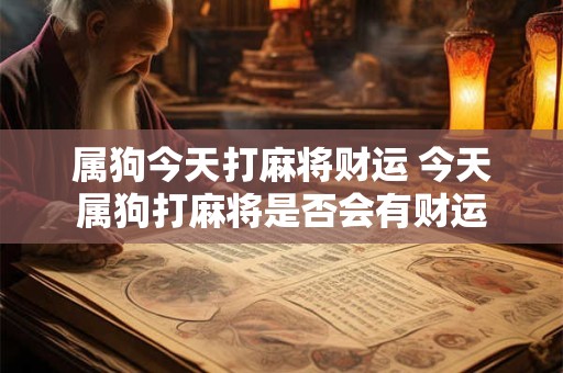 属狗今天打麻将财运 今天属狗打麻将是否会有财运