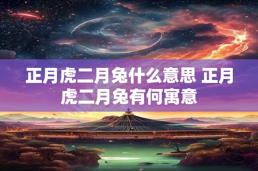 正月虎二月兔什么意思 正月虎二月兔有何寓意