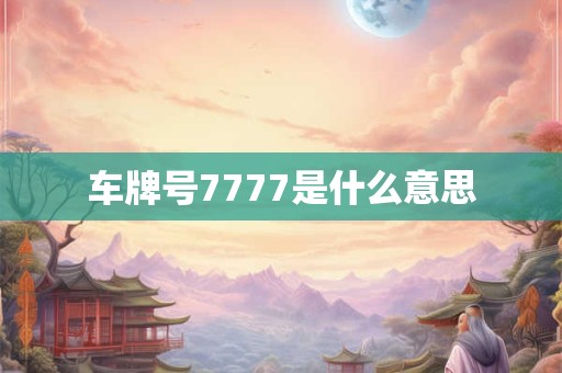 车牌号7777是什么意思