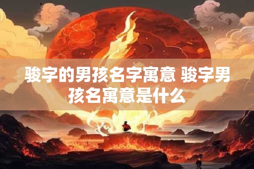 骏字的男孩名字寓意 骏字男孩名寓意是什么