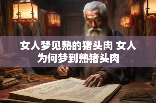 女人梦见熟的猪头肉 女人为何梦到熟猪头肉