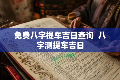 免费八字提车吉日查询  八字测提车吉日
