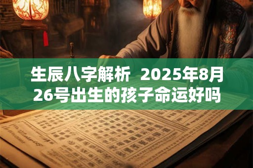 生辰八字解析  2025年8月26号出生的孩子命运好吗