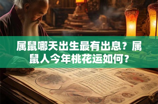 属鼠哪天出生最有出息？属鼠人今年桃花运如何？