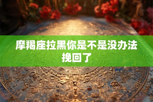摩羯座拉黑你是不是没办法挽回了