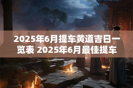 2025年6月提车黄道吉日一览表 2025年6月最佳提车黄道吉日是哪一天