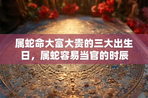 属蛇命大富大贵的三大出生日，属蛇容易当官的时辰