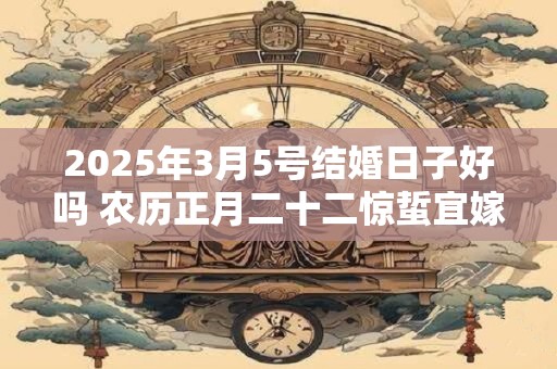 2025年3月5号结婚日子好吗 农历正月二十二惊蜇宜嫁娶吗