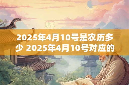 2025年4月10号是农历多少 2025年4月10号对应的农历是什么