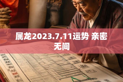 属龙2023.7.11运势 亲密无间