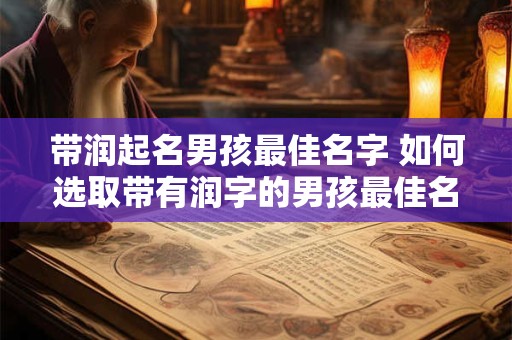 带润起名男孩最佳名字 如何选取带有润字的男孩最佳名字