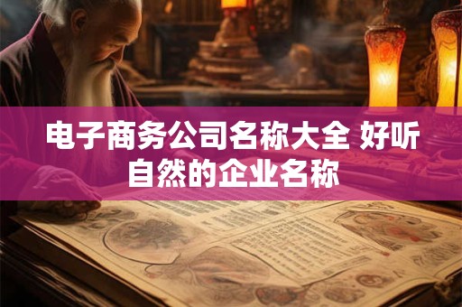 电子商务公司名称大全 好听自然的企业名称