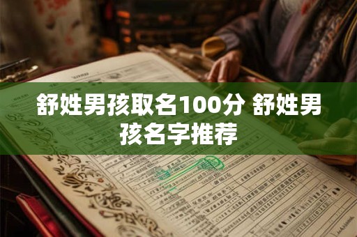 舒姓男孩取名100分 舒姓男孩名字推荐
