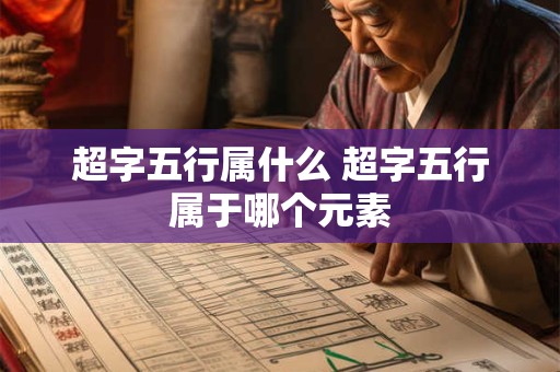 超字五行属什么 超字五行属于哪个元素
