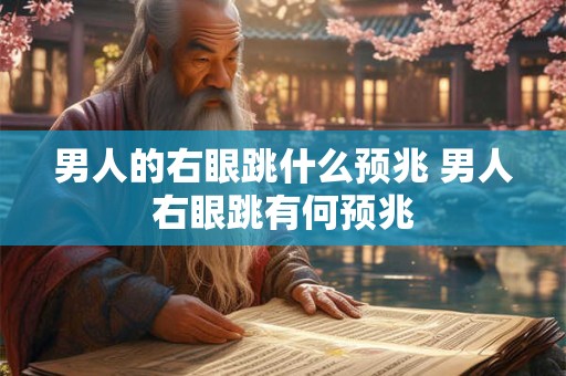 男人的右眼跳什么预兆 男人右眼跳有何预兆