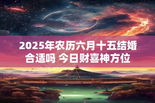 2025年农历六月十五结婚合适吗 今日财喜神方位 2025年农历六月十五结婚合适吗 今日财喜神方位