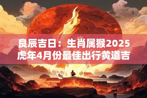 良辰吉日：生肖属猴2025虎年4月份最佳出行黄道吉日查询