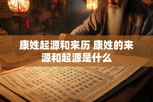 康姓起源和来历 康姓的来源和起源是什么