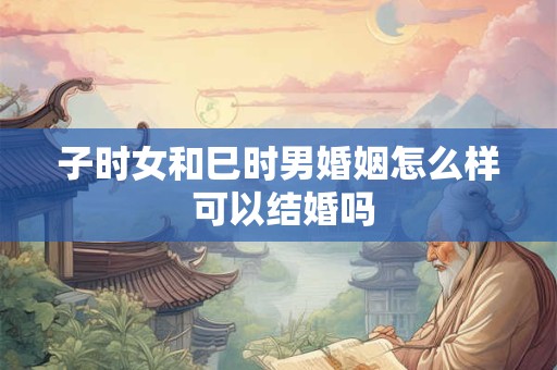 子时女和巳时男婚姻怎么样 可以结婚吗