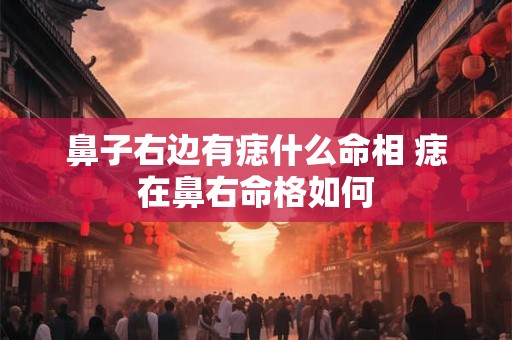 鼻子右边有痣什么命相 痣在鼻右命格如何