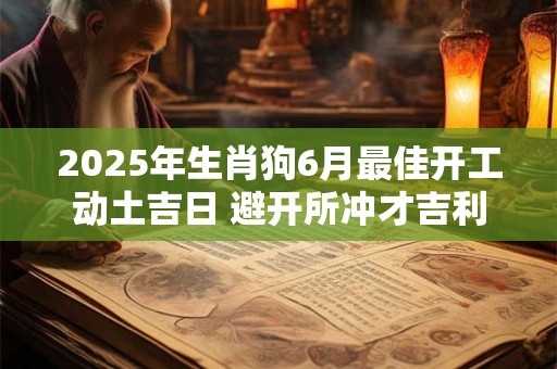 2025年生肖狗6月最佳开工动土吉日 避开所冲才吉利