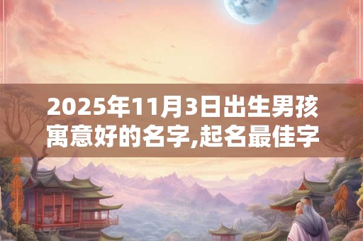 2025年11月3日出生男孩寓意好的名字,起名最佳字