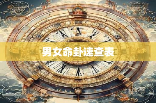 男女命卦速查表