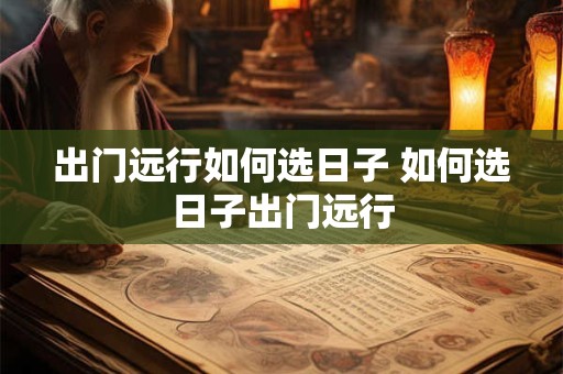 出门远行如何选日子 如何选日子出门远行