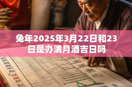 兔年2025年3月22日和23日是办满月酒吉日吗