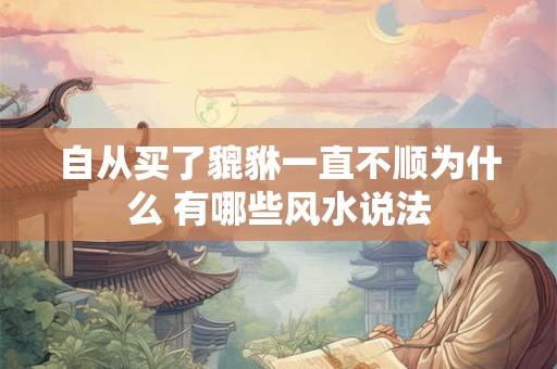 自从买了貔貅一直不顺为什么 有哪些风水说法
