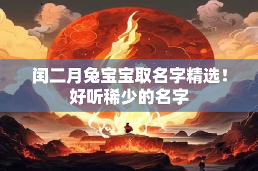 闰二月兔宝宝取名字精选！好听稀少的名字