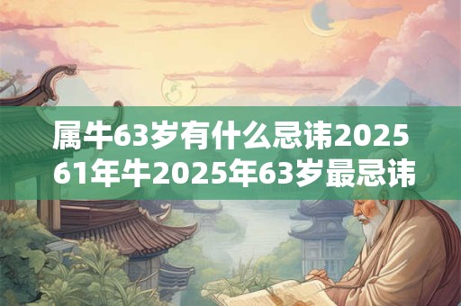 属牛63岁有什么忌讳2025 61年牛2025年63岁最忌讳什么