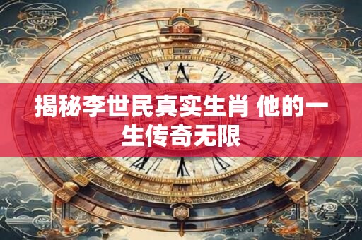 揭秘李世民真实生肖 他的一生传奇无限
