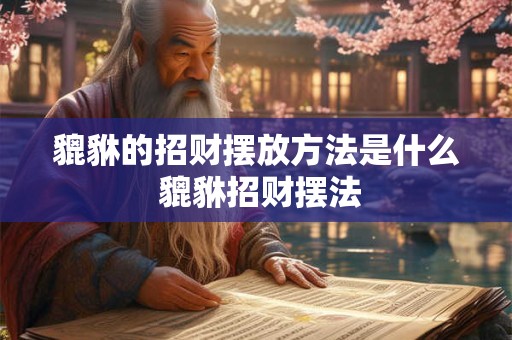 貔貅的招财摆放方法是什么 貔貅招财摆法
