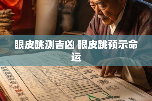 眼皮跳测吉凶 眼皮跳预示命运