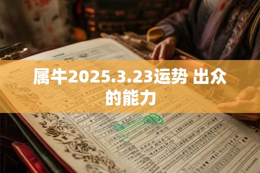属牛2025.3.23运势 出众的能力
