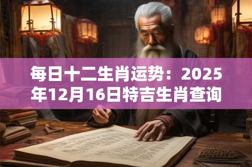 每日十二生肖运势：2025年12月16日特吉生肖查询