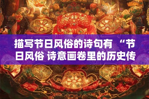 描写节日风俗的诗句有 “节日风俗 诗意画卷里的历史传承”