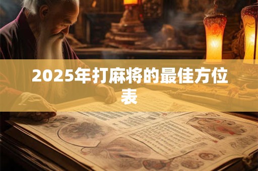 2025年打麻将的最佳方位表 2025年打麻将的最佳方位表