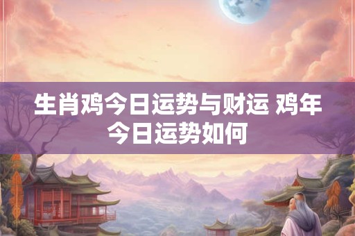 生肖鸡今日运势与财运 鸡年今日运势如何