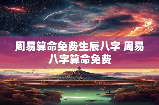 周易算命免费生辰八字 周易八字算命免费