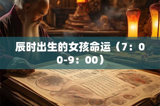 辰时出生的女孩命运（7：00-9：00）