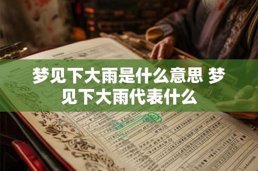 梦见下大雨是什么意思 梦见下大雨代表什么
