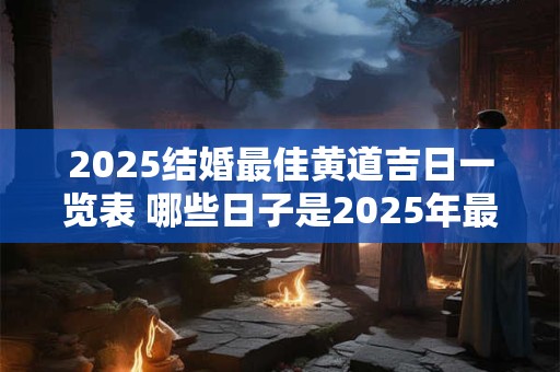 2025结婚最佳黄道吉日一览表 哪些日子是2025年最佳黄道吉日结婚