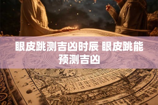 眼皮跳测吉凶时辰 眼皮跳能预测吉凶