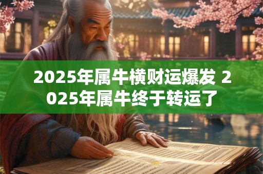 2025年属牛横财运爆发 2025年属牛终于转运了